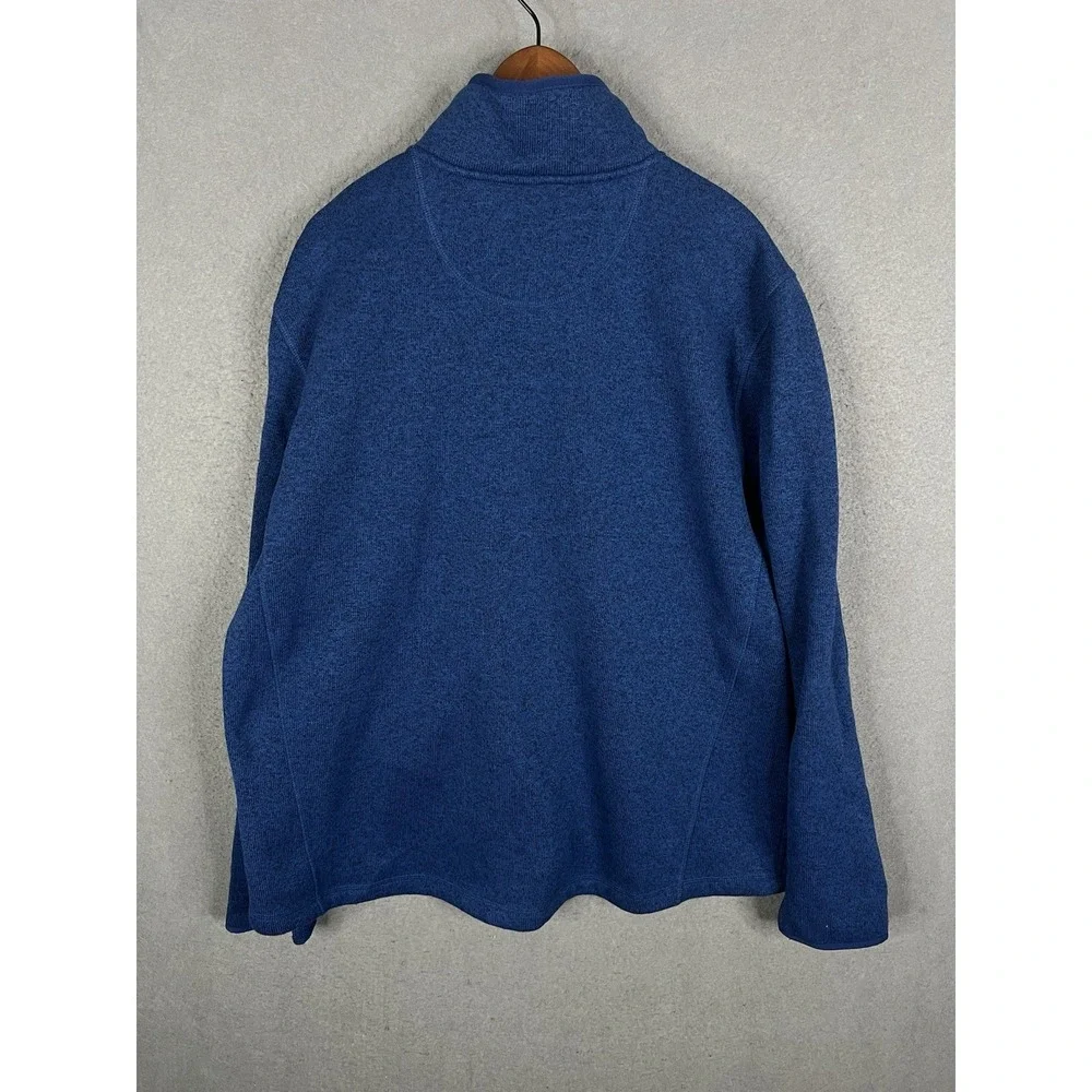 LL‎ Bean Sweater Mens XXL Blue Navy Fleece Jacket Full Zip Regular Fit 504938